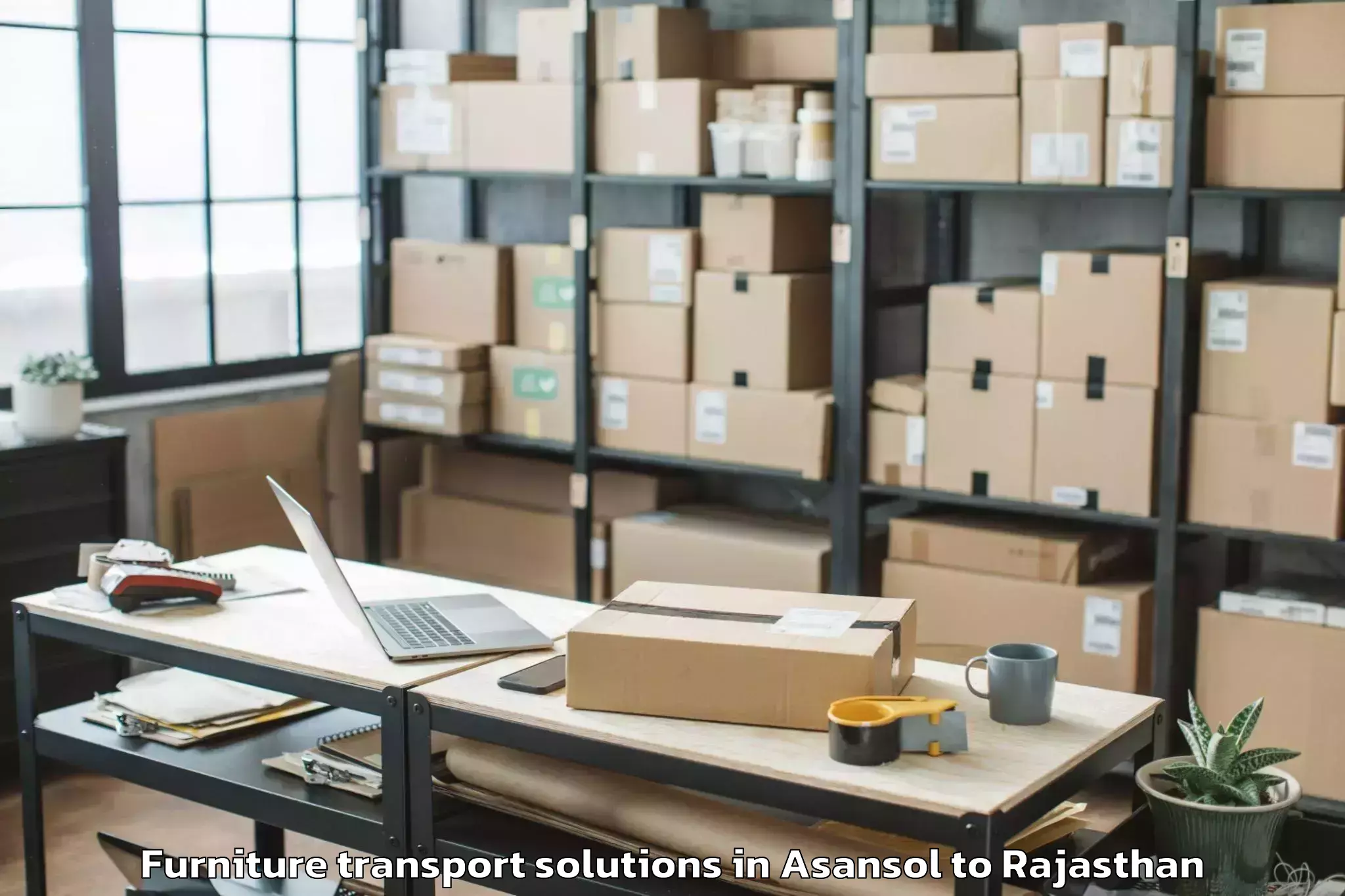 Book Asansol to Mavli Furniture Transport Solutions Online